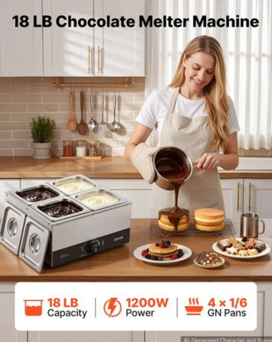 Chocolate Melting Machine, 4 Tanks 8.2 kg Choc - Image 2