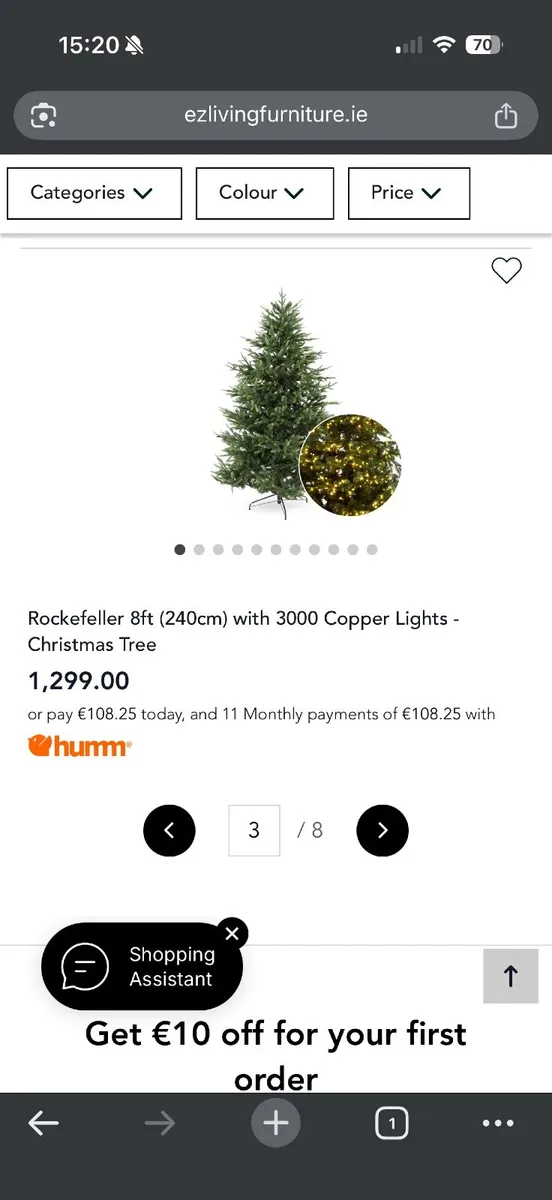 8ft Rockefeller Pre-Lit Christmas Tree - Image 1