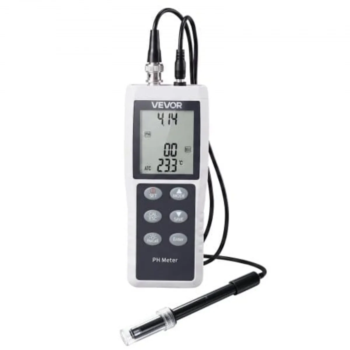 pH Meter, 0-14 pH Range, IP68 Waterproof Probe, 3- - Image 1