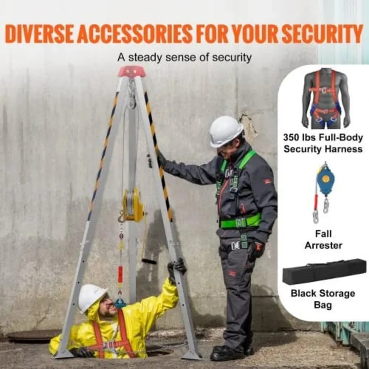 Confined Space Tripod Kit, 816.4 kg Winch, Confine - Image 2