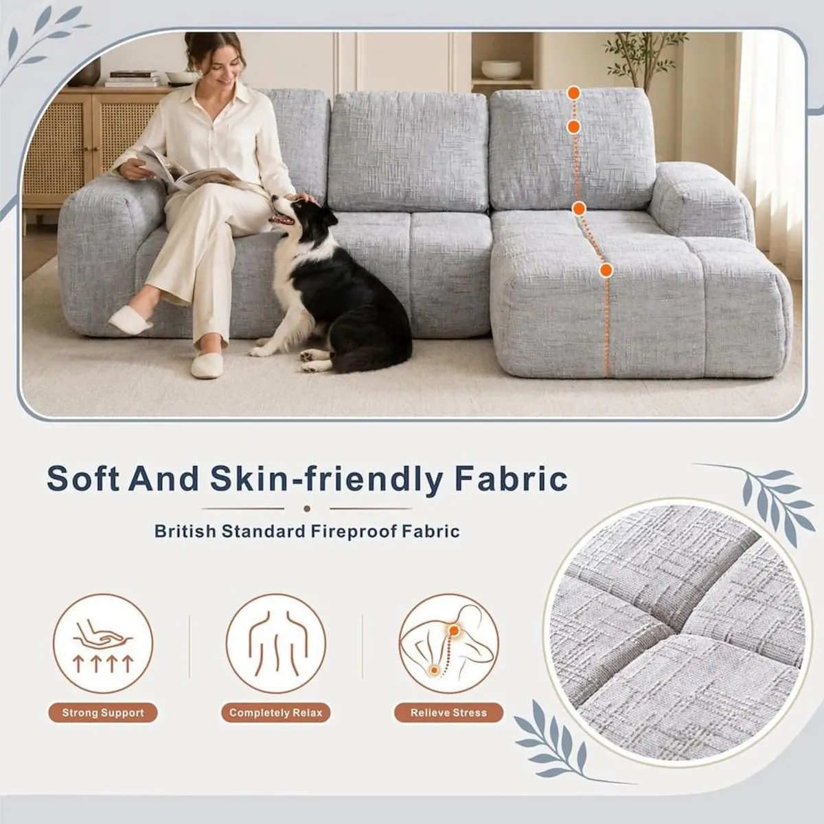 Softy Compressed Sectional sofa c/w chaise - Image 4