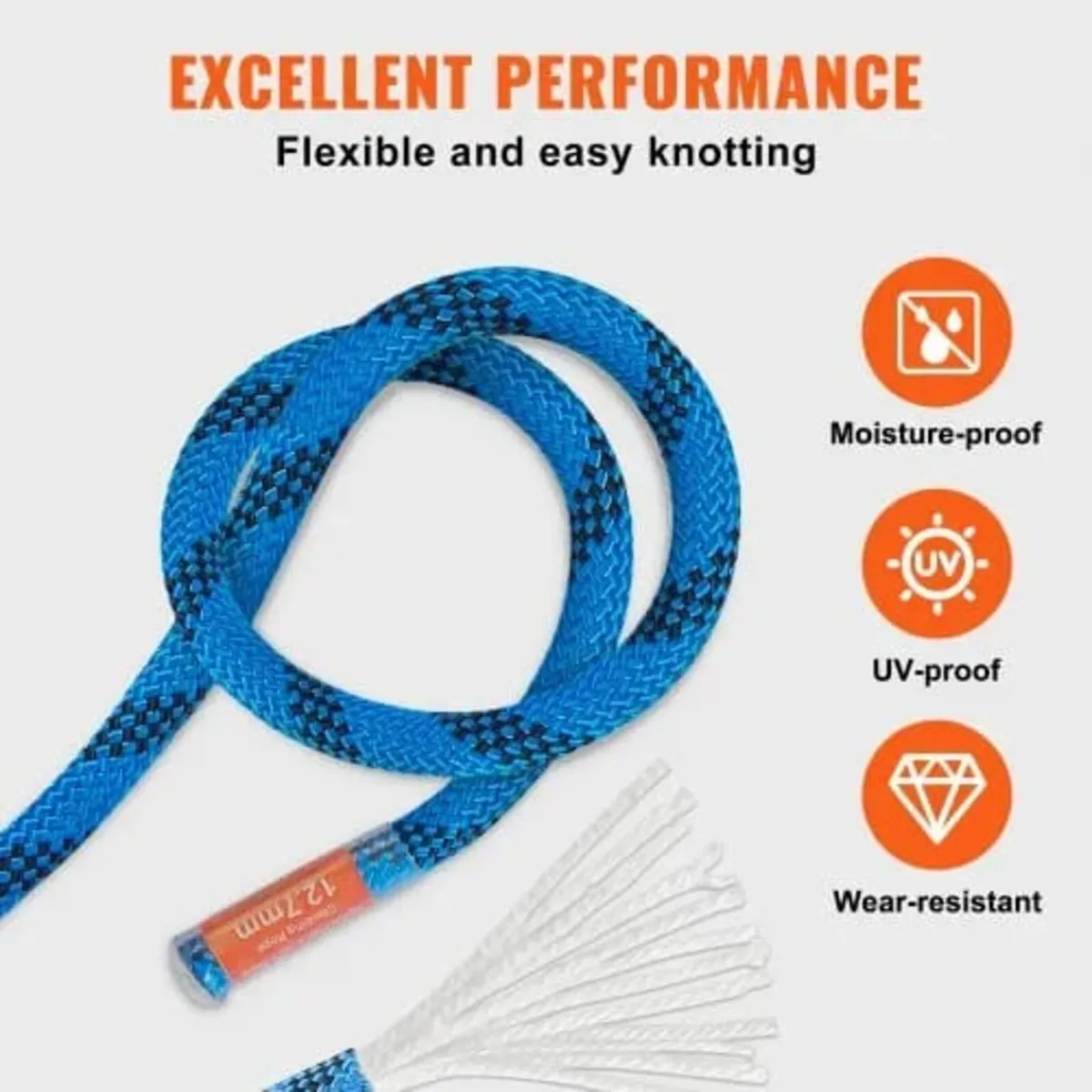 12.7mm Static Climbing Rope, 45.7M(150ft) Outdoor - Image 2