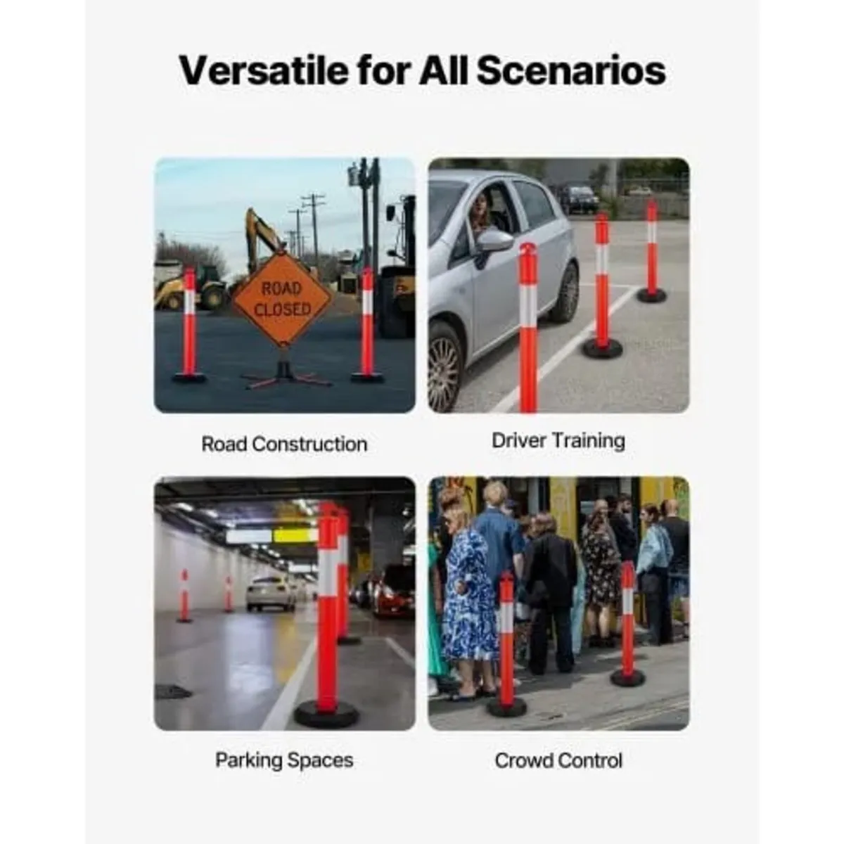 6 Pack Traffic Delineator Posts, 1140 mm Traffic S - Image 4