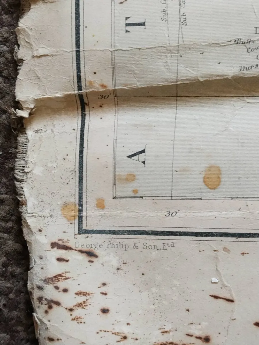 Antique 1880's Map of Ireland(poor condition) - Image 3