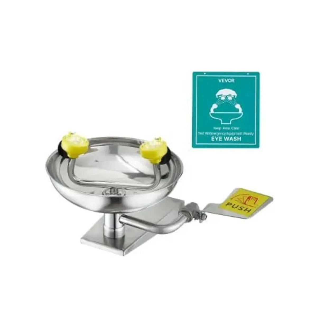 Emergency Eye Wash Station, Stainless Steel Wall-M - Image 1