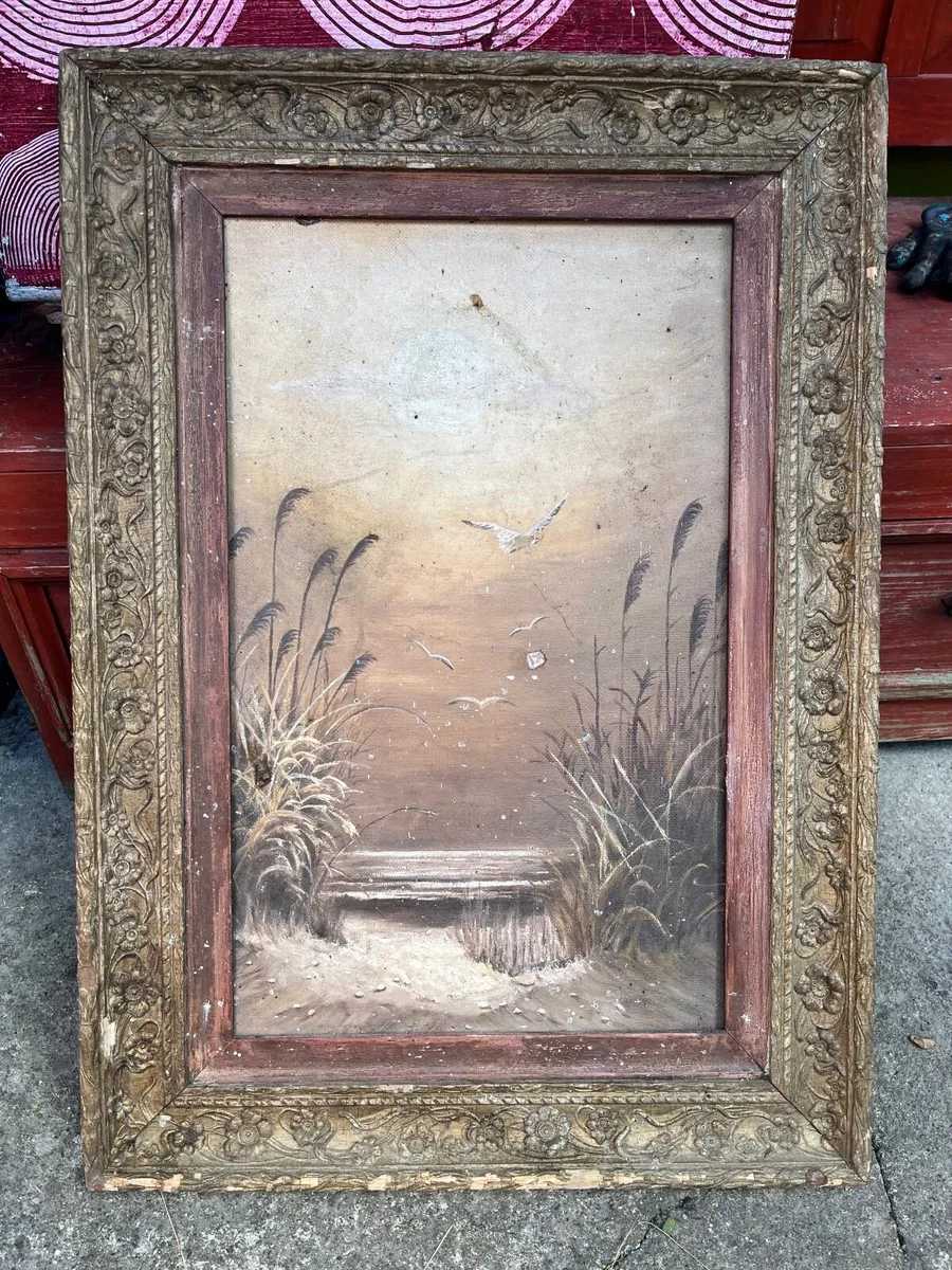 Antique plaster frame
