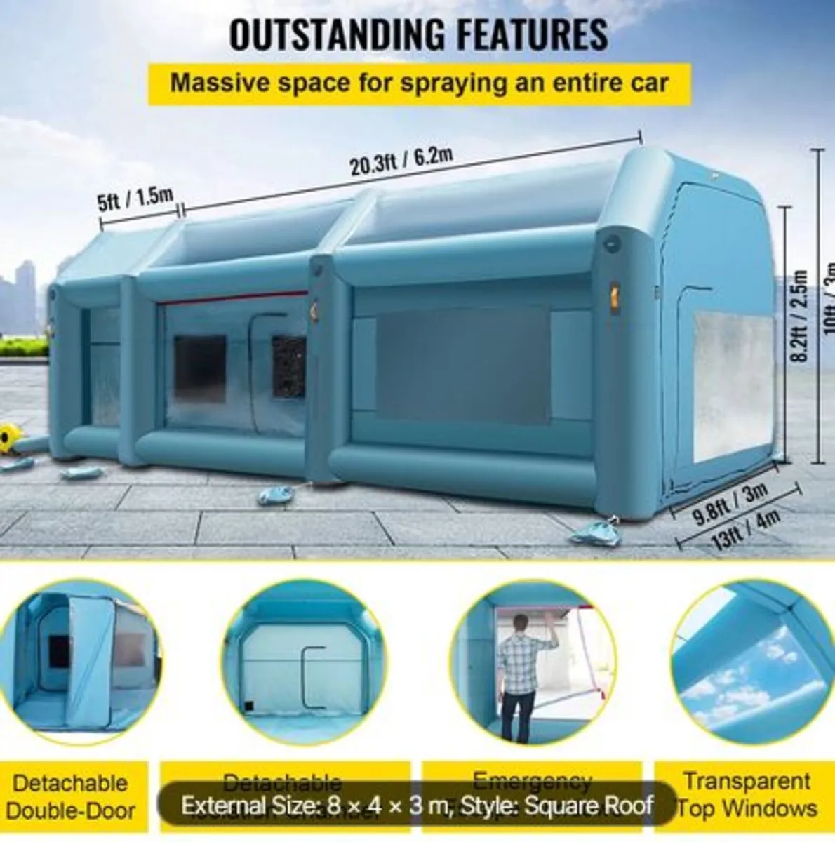 Portable Inflatable Paint Booth, 792.48 x 457.2 - Image 3