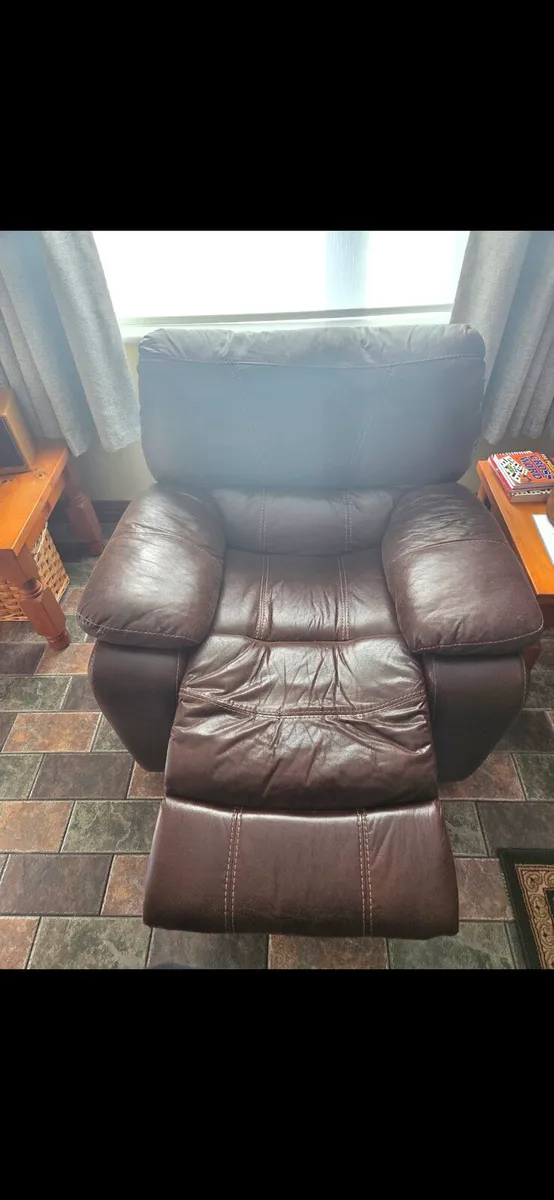 Brown Leather Recliner - Image 1