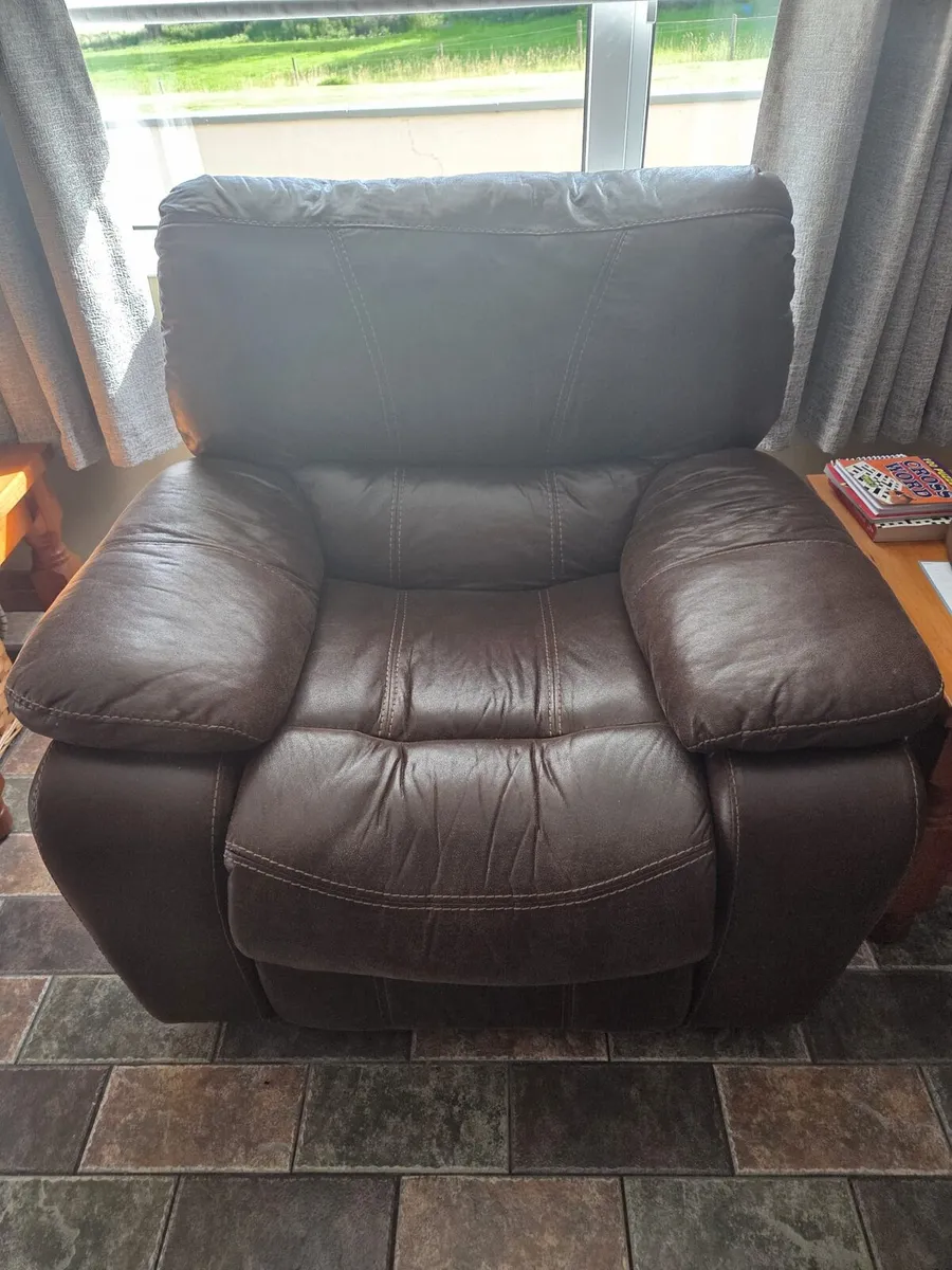 Brown Leather Recliner - Image 2