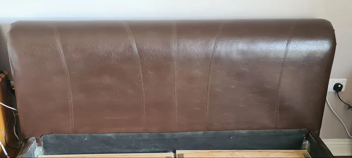 6ft Kingsize bed with leather headboard - Image 2