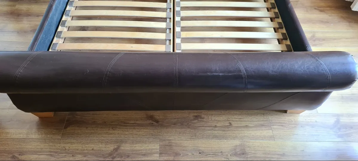 6ft Kingsize bed with leather headboard - Image 3