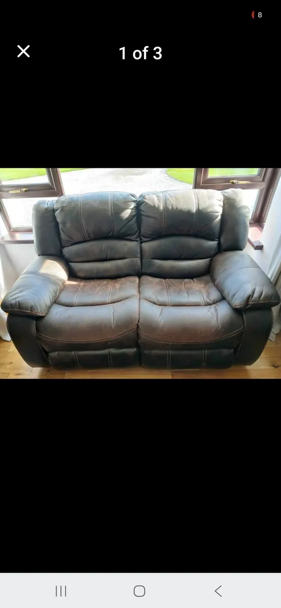 Recliner two seater sofa and chairs - Image 1