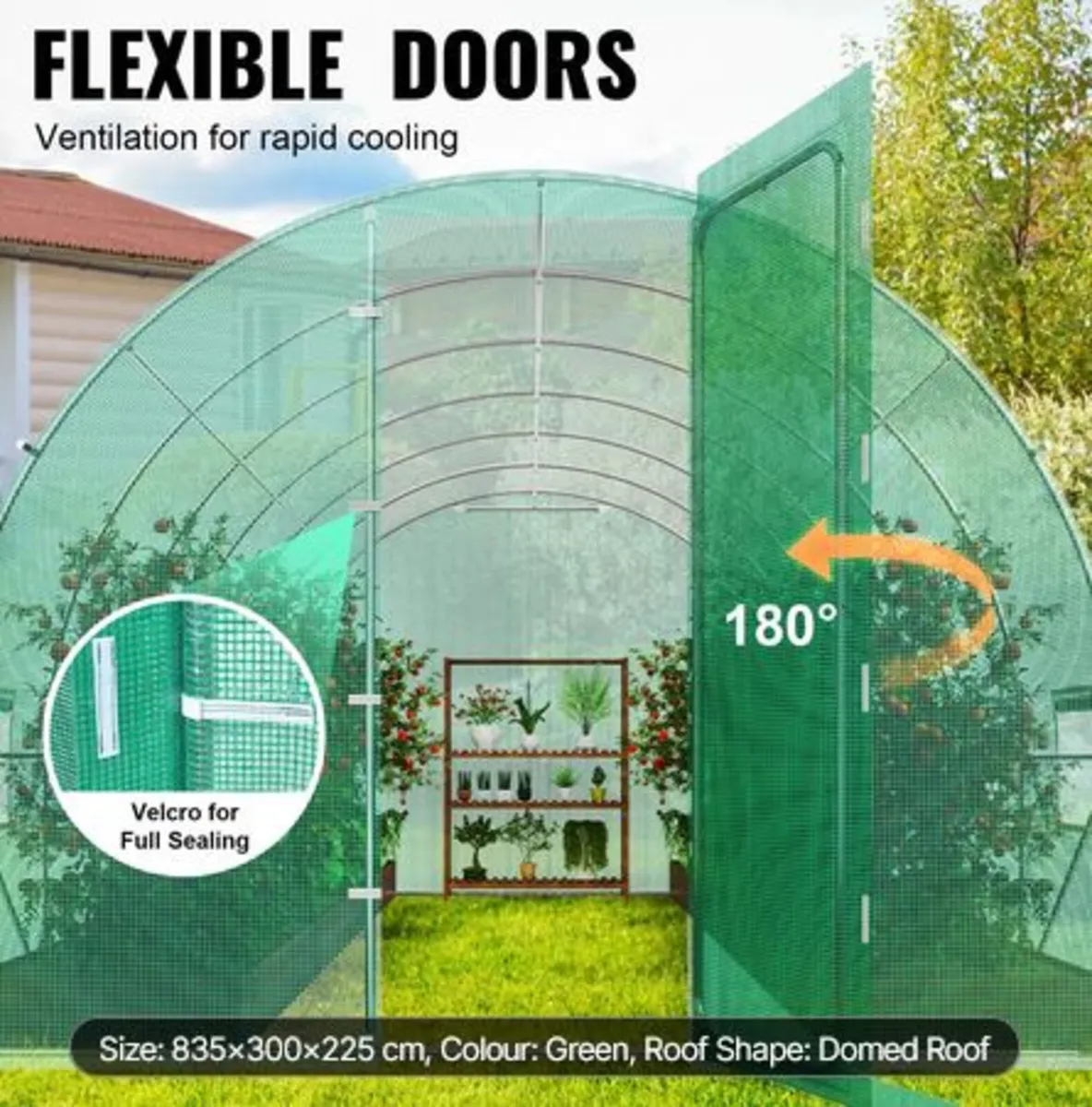 Walk-in Tunnel Greenhouse, 27.4x9.5x7.4 ft Hoop - Image 3