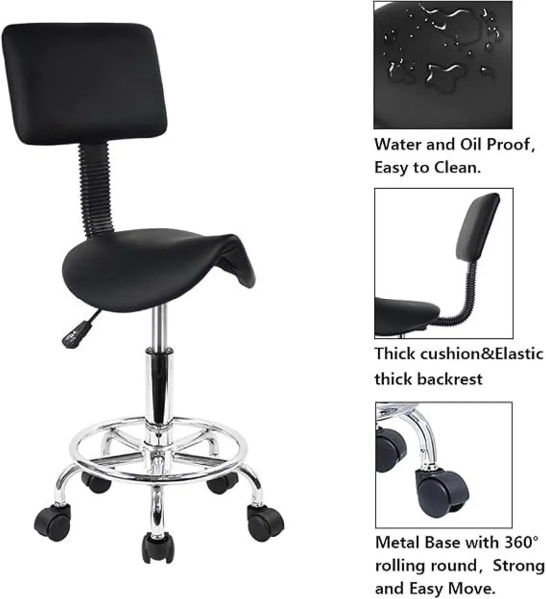 Ergonomic Saddle Stool with Adjustable Height - Image 1