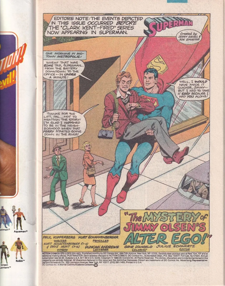 ACTION COMICS #570 JIMMY OLSEN 1985 DC COPPER AGE - Image 2