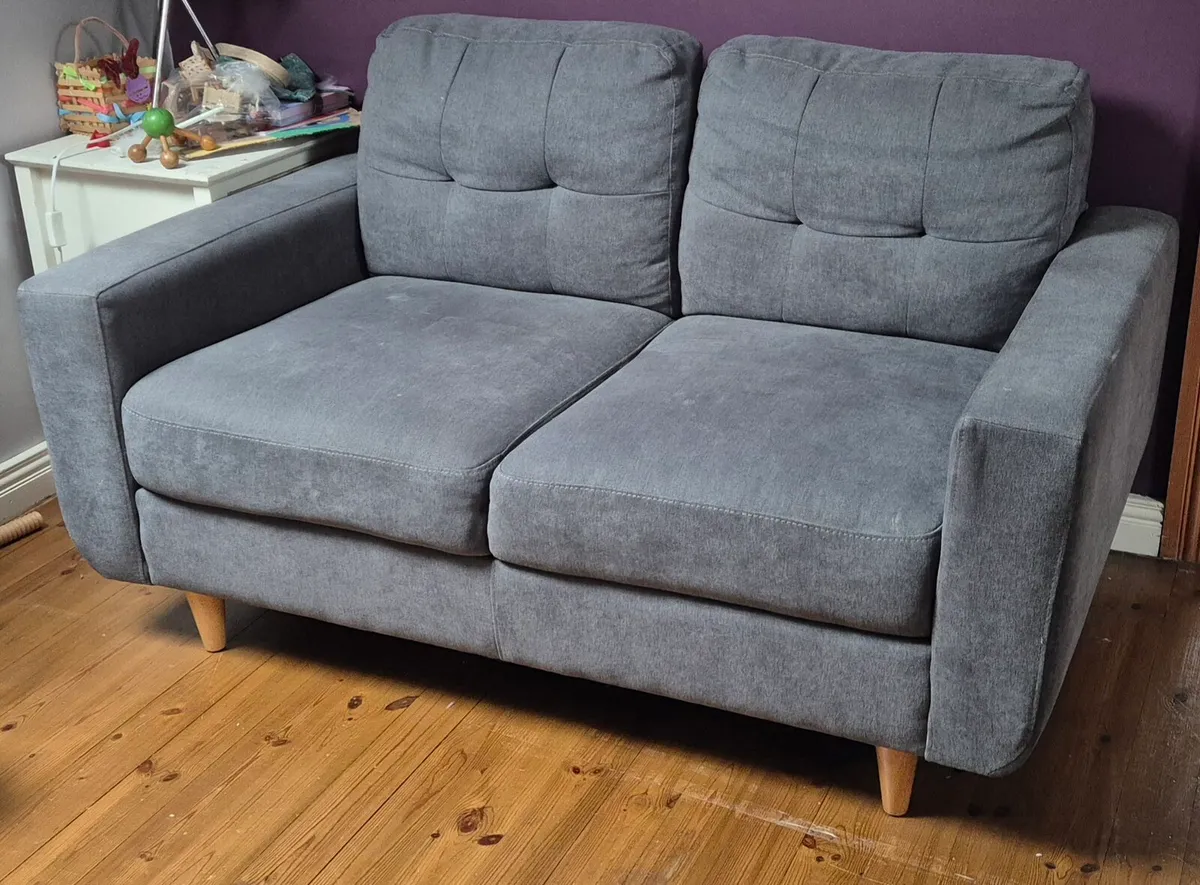 Grey 2 seater sofa - Image 3