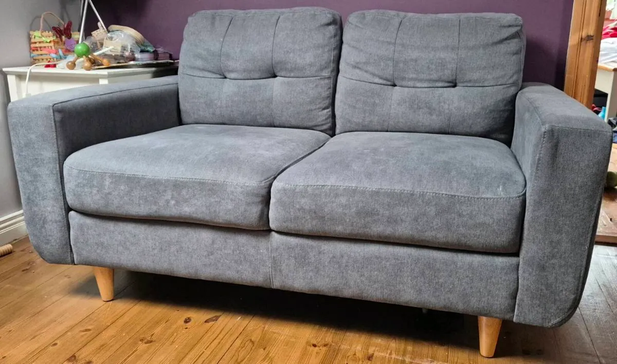 Grey 2 seater sofa - Image 1