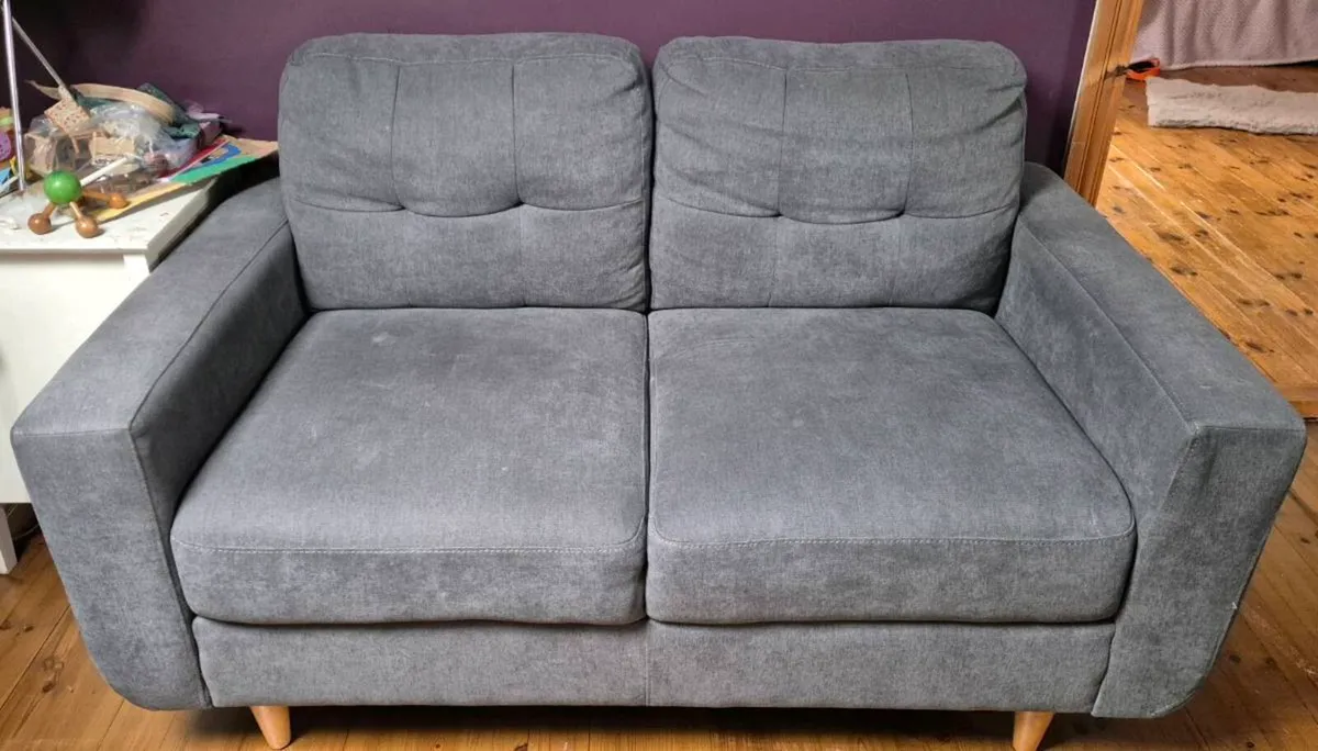 Grey 2 seater sofa - Image 2
