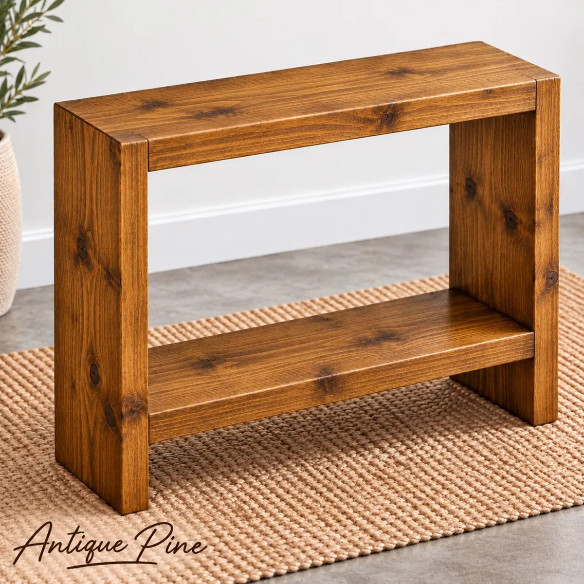 Handmade in Ireland Rustic Wood Sofa End Table - Image 2