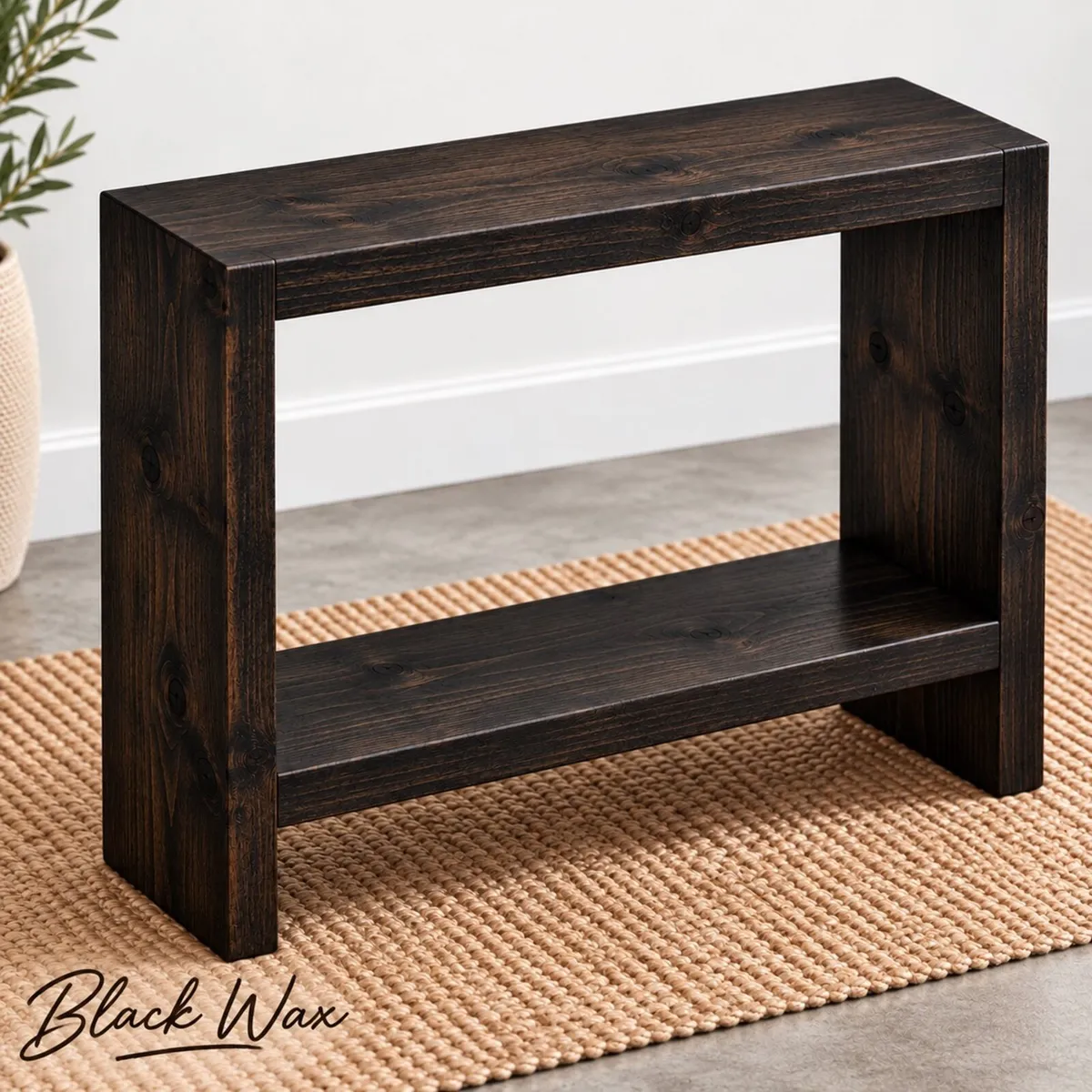 Handmade in Ireland Rustic Wood Sofa End Table - Image 4
