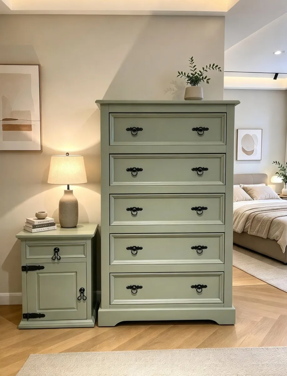 Chest of Drawers and Bedside Locker - Image 1