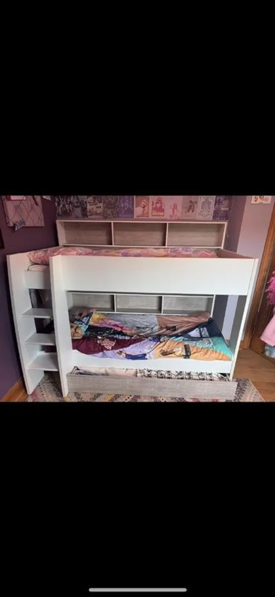 Bunk Beds with shelves & under bed storage drawer - Image 3