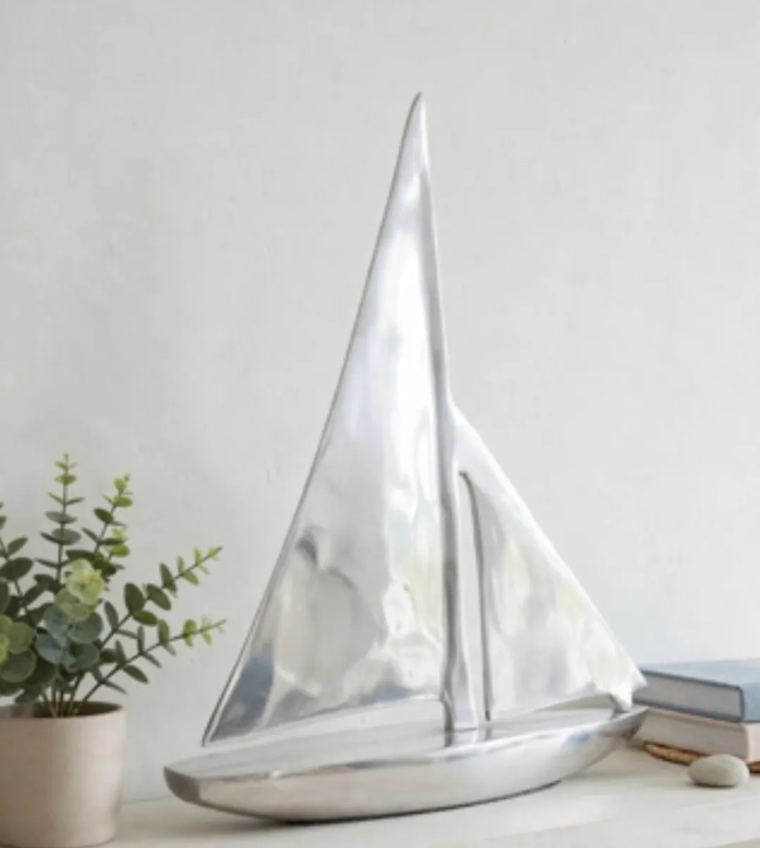 Large sailing boat sculpture 37cm high - Image 1
