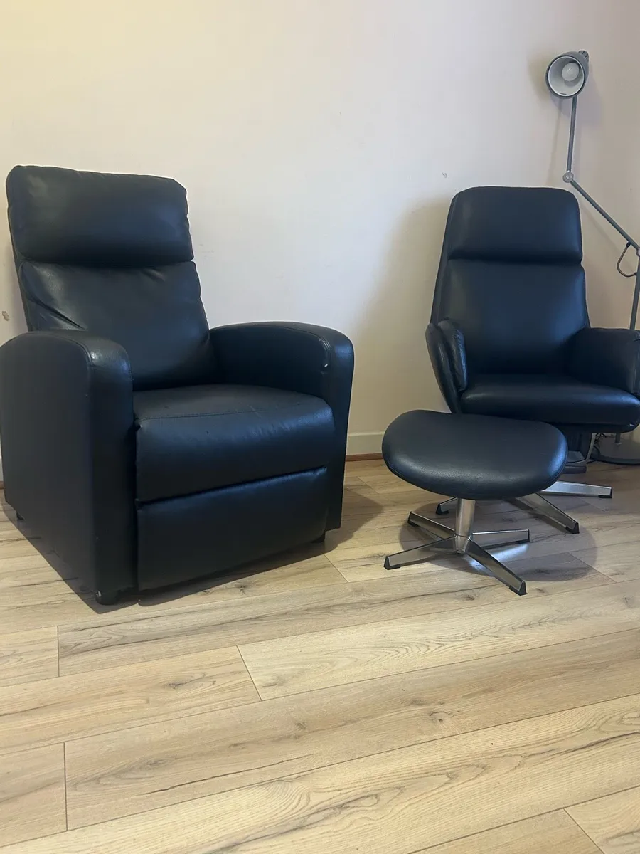 Leather Recliner/ chair footstool - Image 1