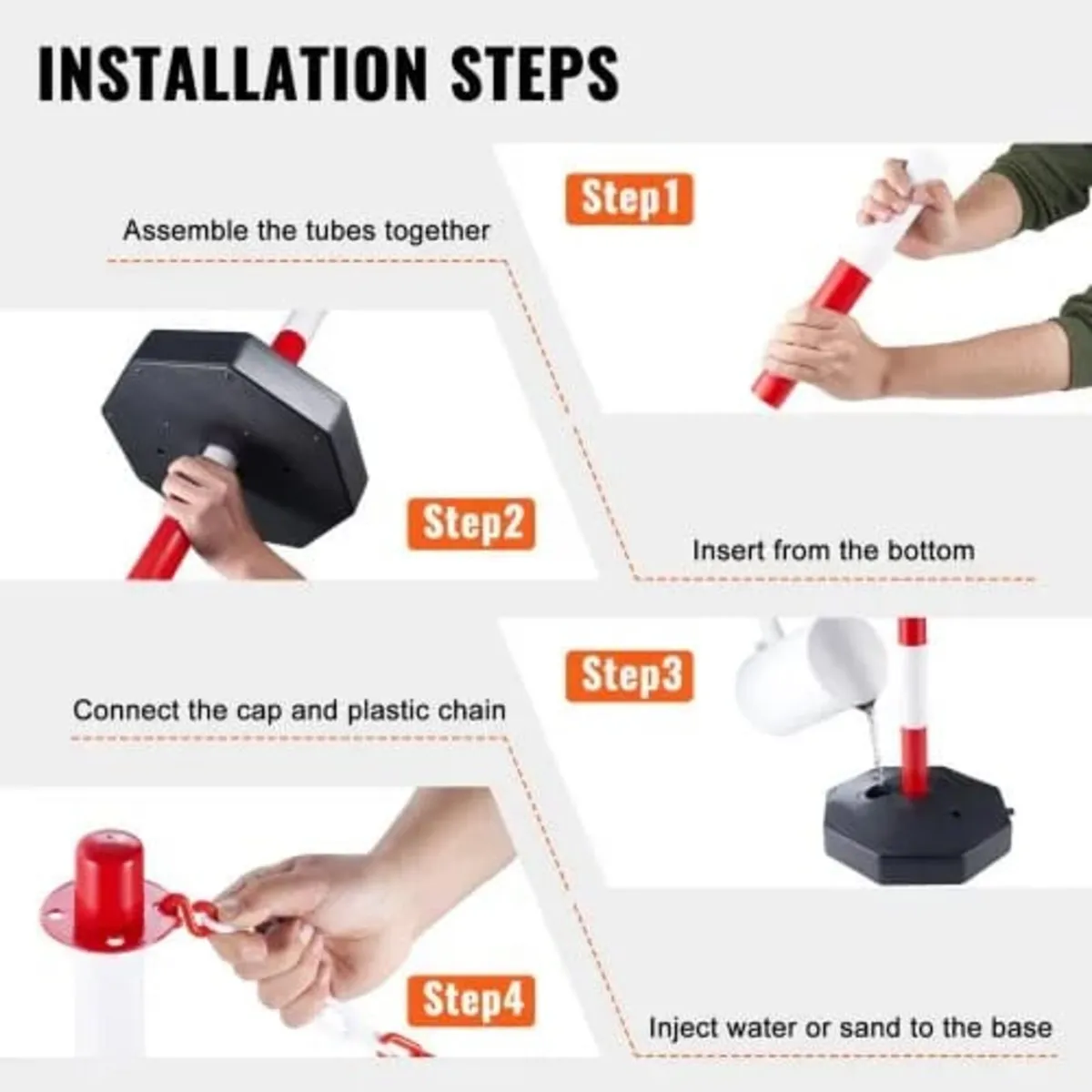 Adjustable Traffic Delineator Post Cones, 6 Pack, - Image 4