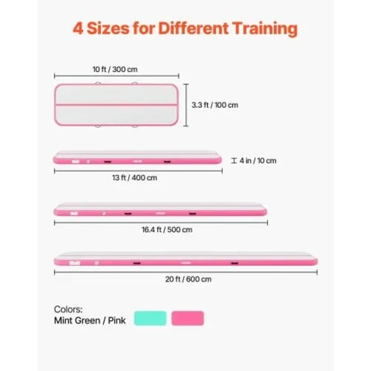 Inflatable Gymnastics Air Mat 3m Training Mats w/ - Image 4