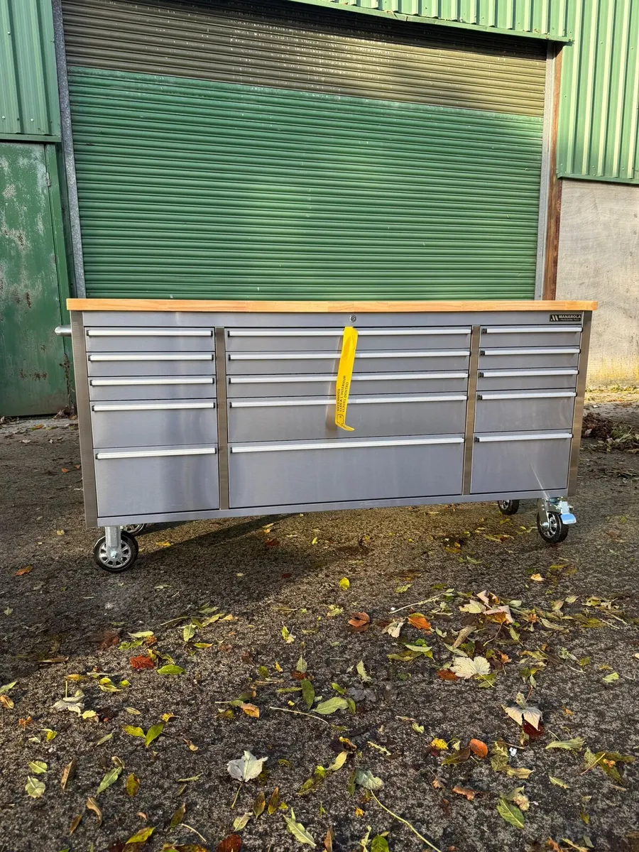 Manarola 72″ 15 Drawer Stainless Steel Tool Cabine - Image 2