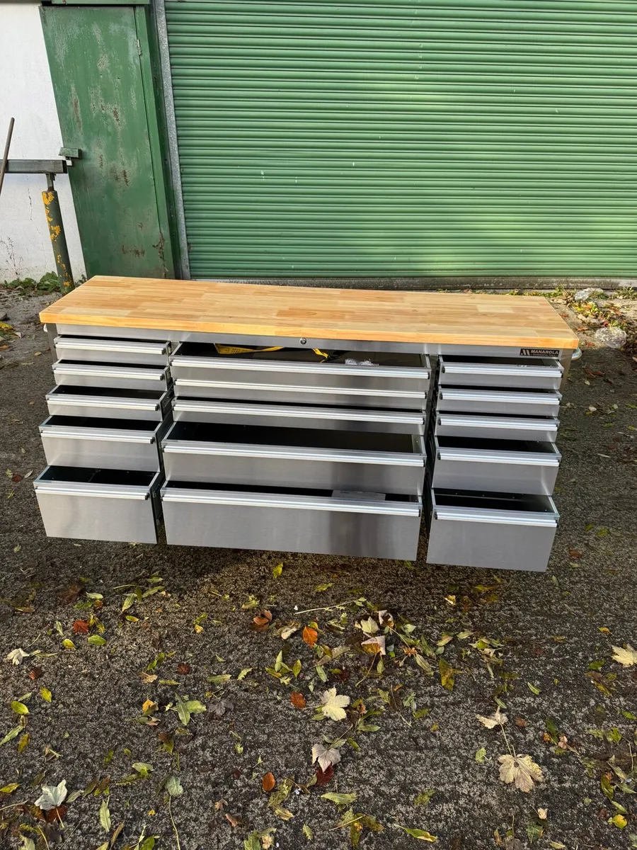 Manarola 72″ 15 Drawer Stainless Steel Tool Cabine - Image 4