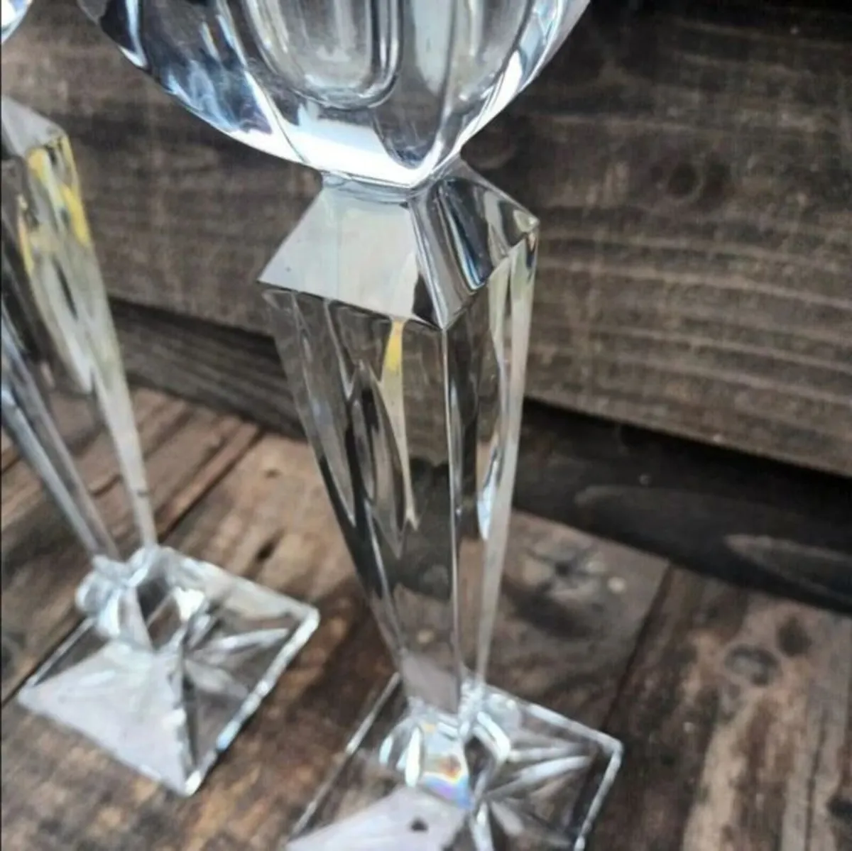 Vintage Galway Crystal Candlestick Holders (Pair) - Image 3
