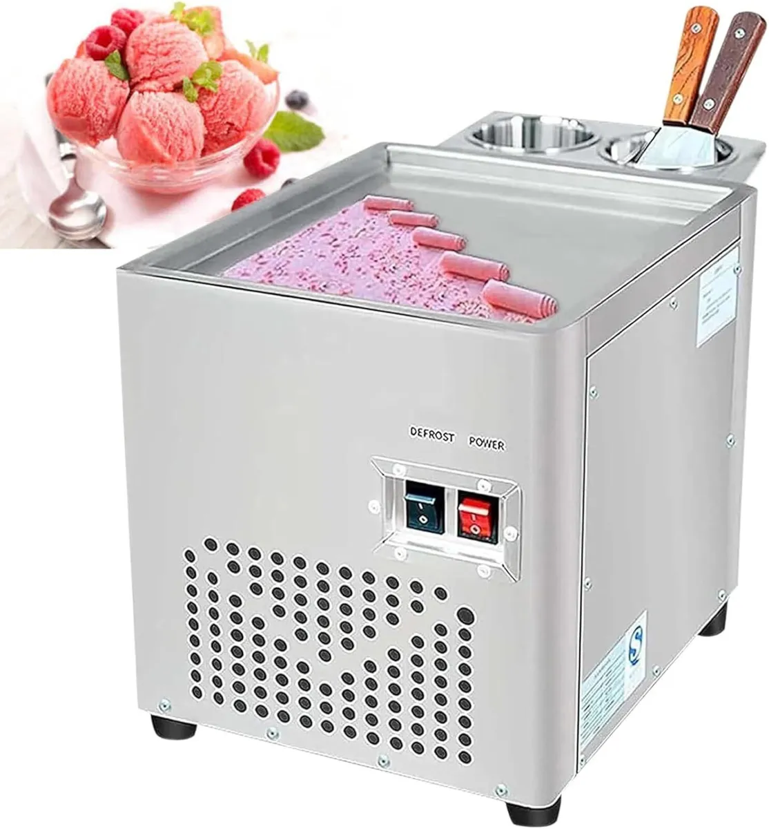 Fried Ice Cream Roll Machine Stainless Steel Pan - Image 2