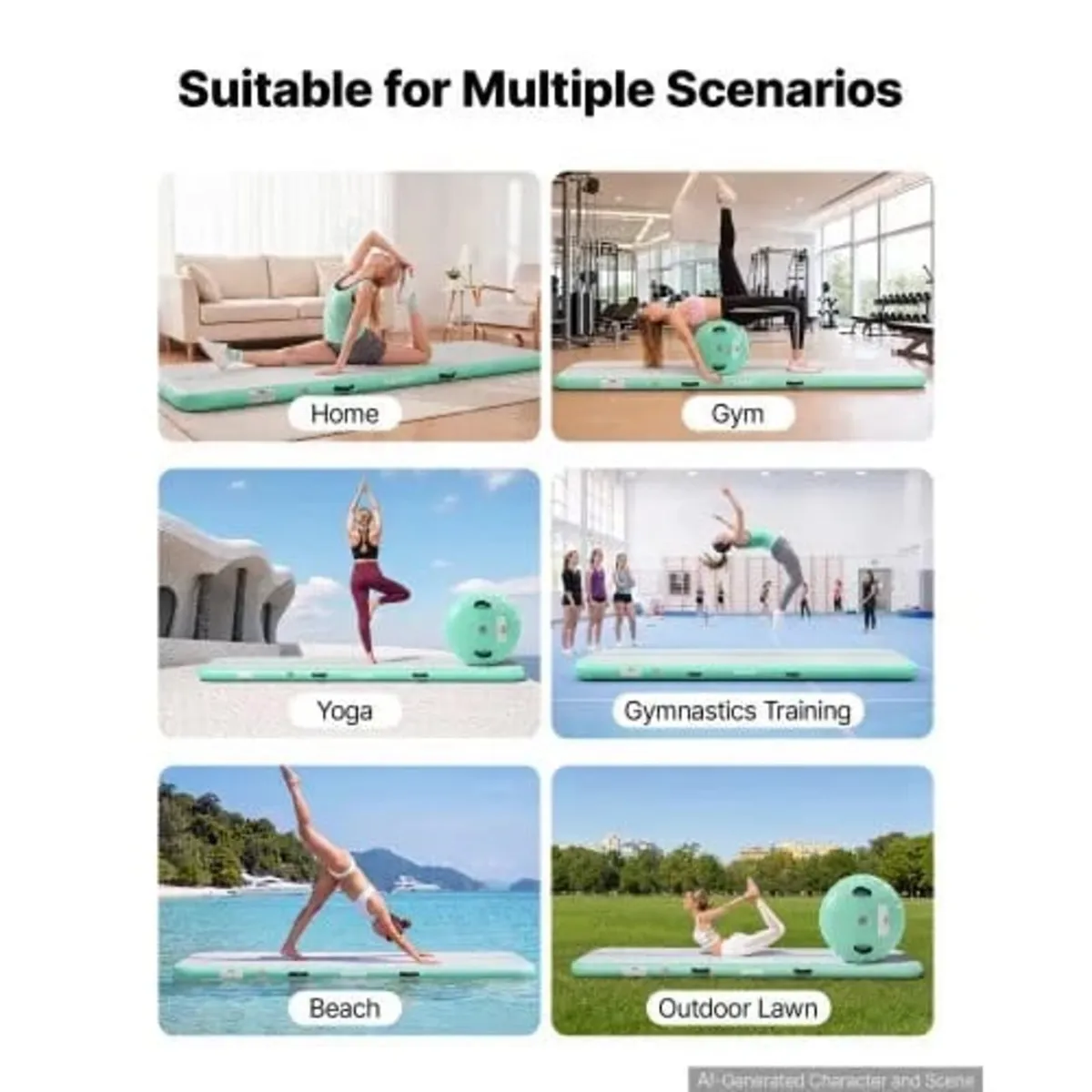 Inflatable Gymnastics Air Mat with Air Barrel 3m T - Image 4