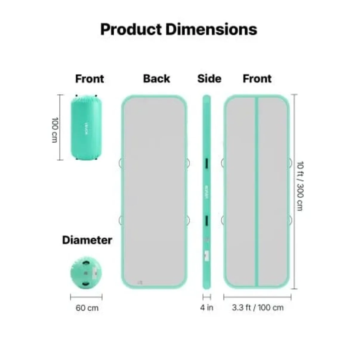 Inflatable Gymnastics Air Mat with Air Barrel 3m T - Image 3