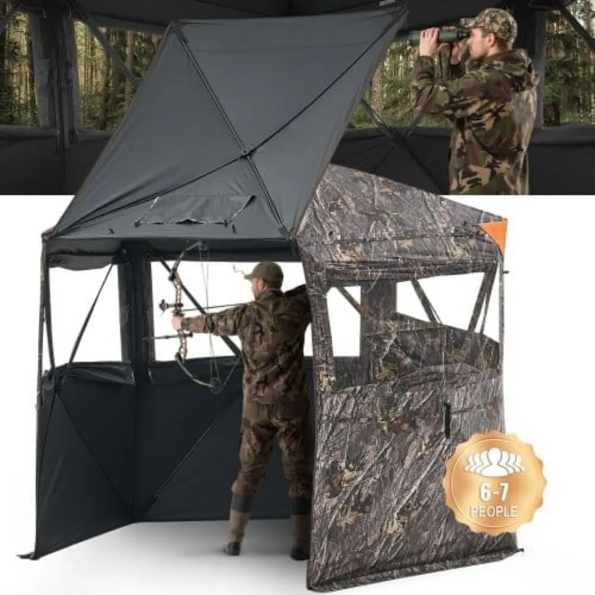 Hunting Blind, 6-7 Person Ground Blinds with Carry - Image 1