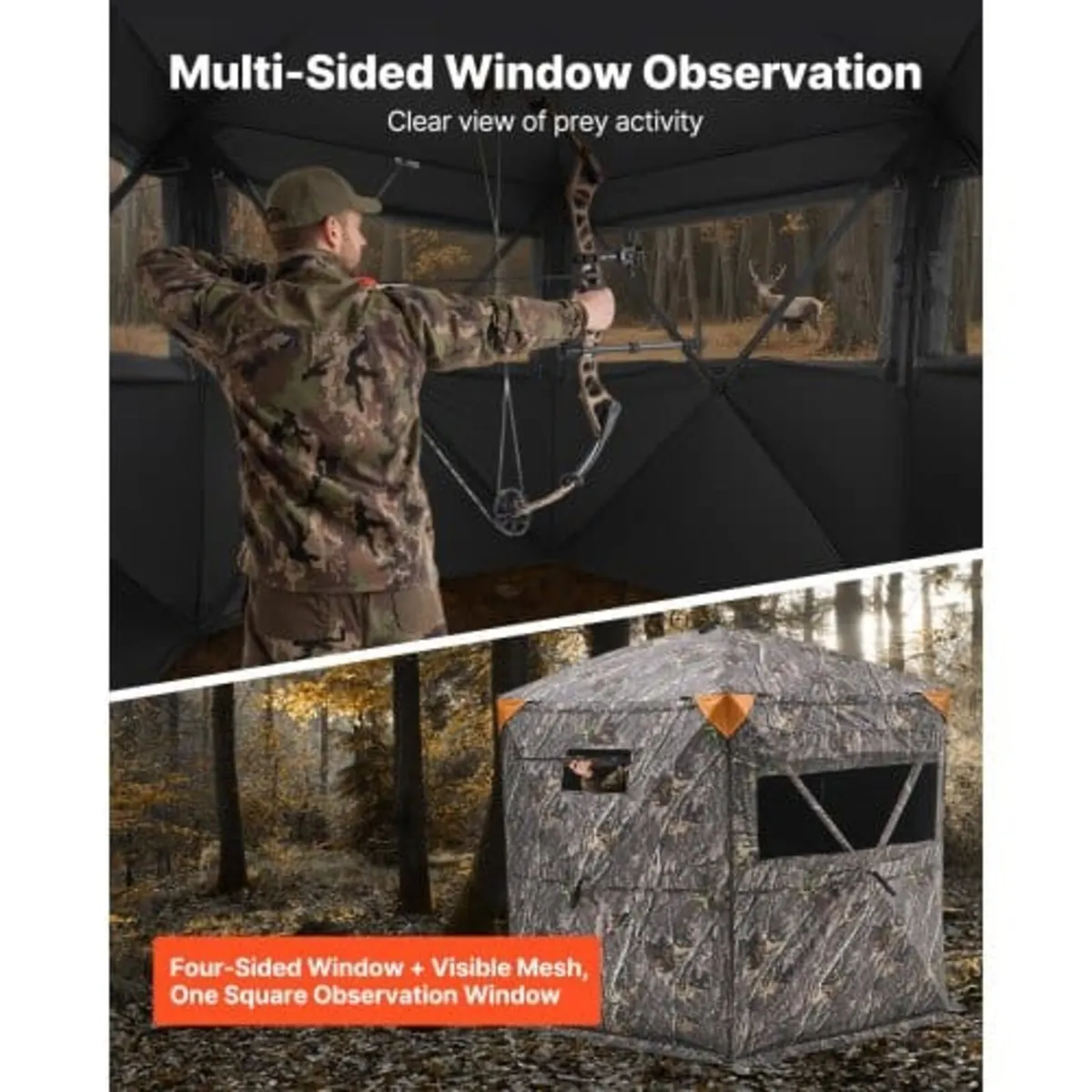 Hunting Blind, 6-7 Person Ground Blinds with Carry - Image 2