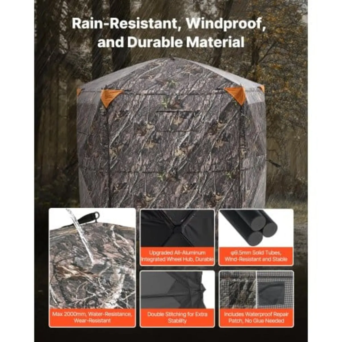Hunting Blind, 6-7 Person Ground Blinds with Carry - Image 4