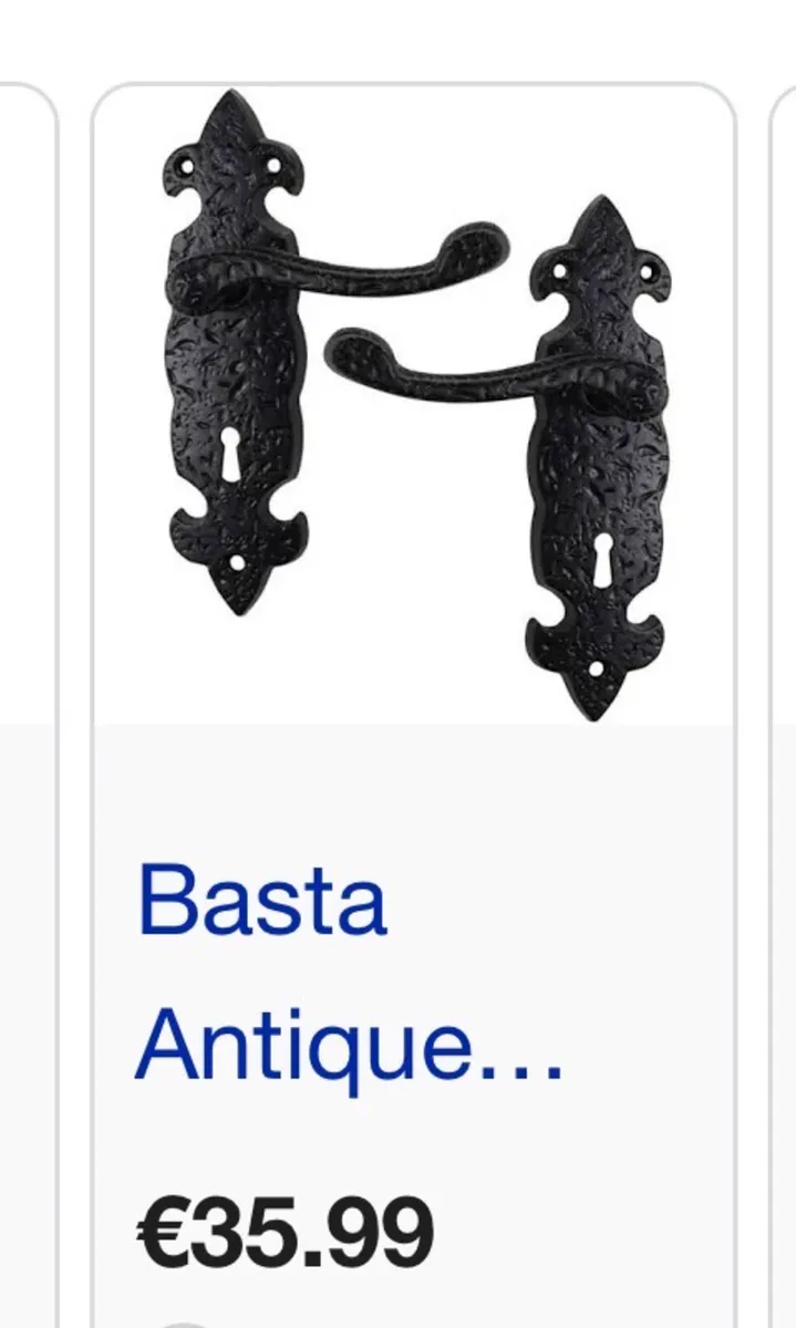 6 x Basta Fleur De Lys Antique Black Door Handles - Image 4