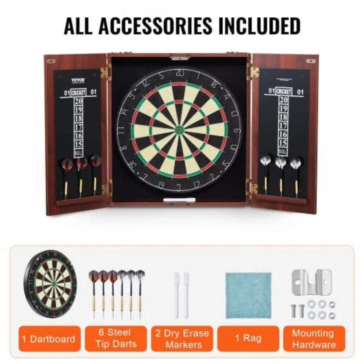 Dartboard and Cabinet Set, Ready-to-Play Bundle Of - Image 3