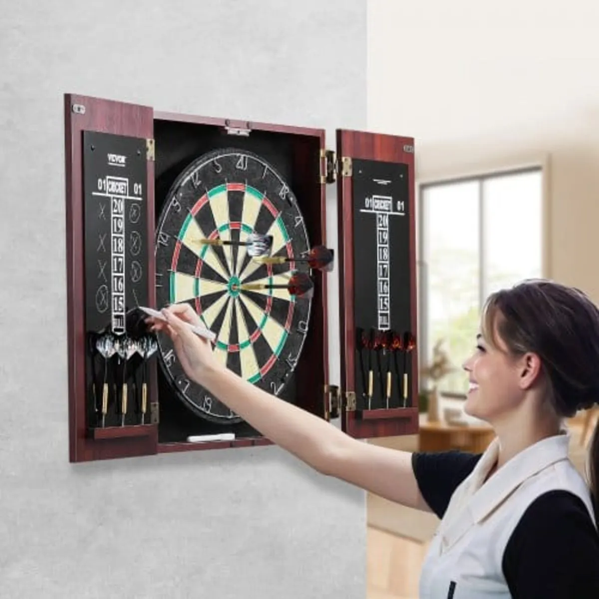 Dartboard and Cabinet Set, Ready-to-Play Bundle Of - Image 4