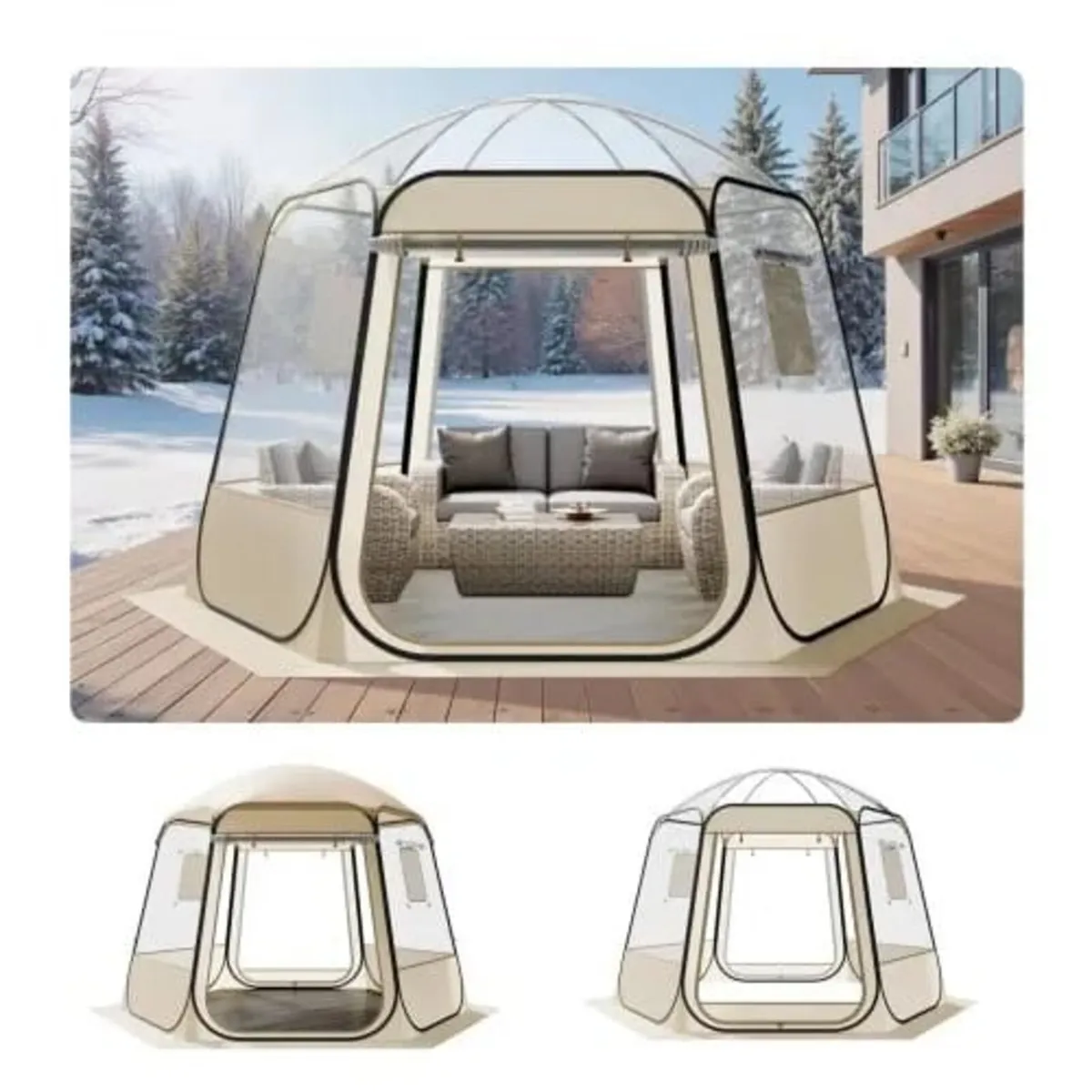 Pop up Bubble Tent, 3.36 x 3.05 m Waterproof & UV- - Image 1