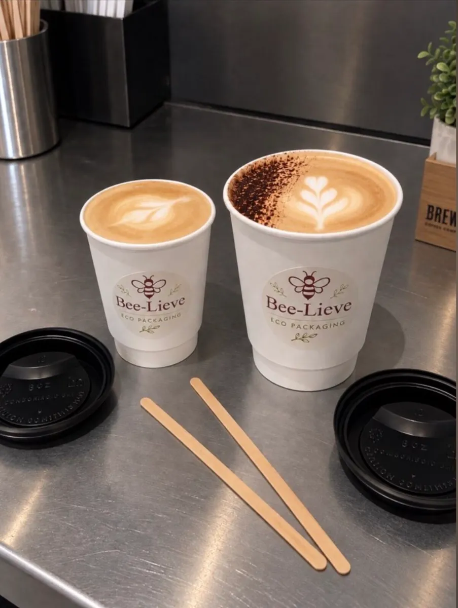 50 pack Eco-Friendly Compostable Coffee Cups Kit - Image 4