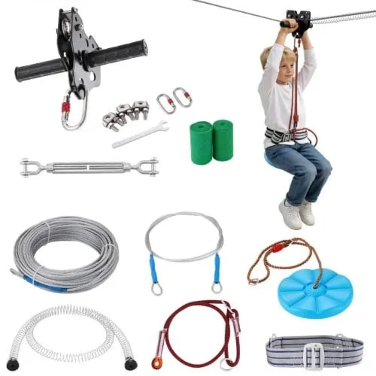 Zipline Kit for Kids and Adult, 24.38 m Zip Line K - Image 1