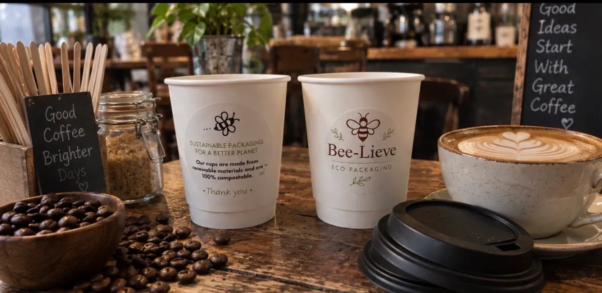 50 pack Eco-Friendly Compostable Coffee Cups Kit - Image 2