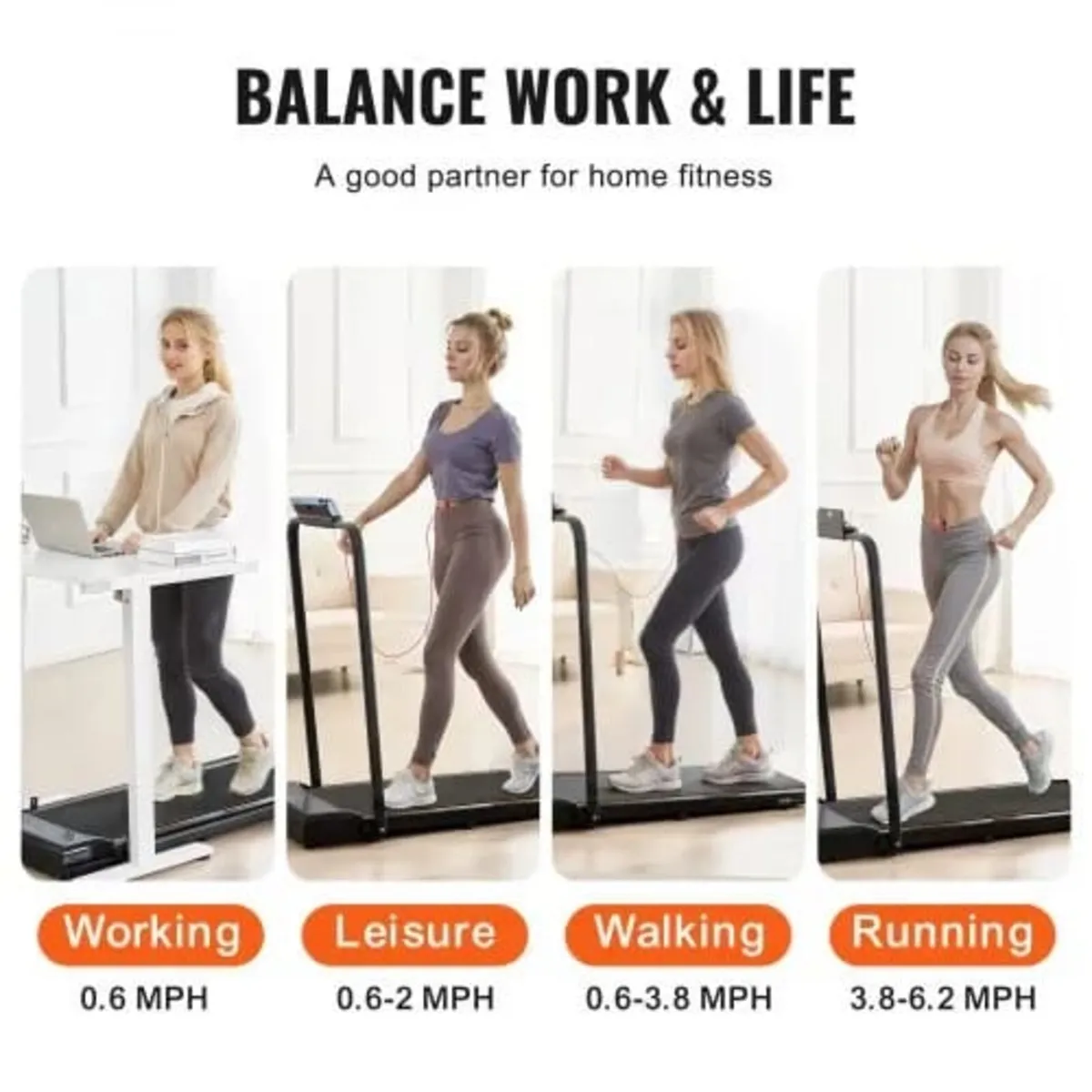 Walking Pad, Under Desk Treadmill for Home Office, - Image 4