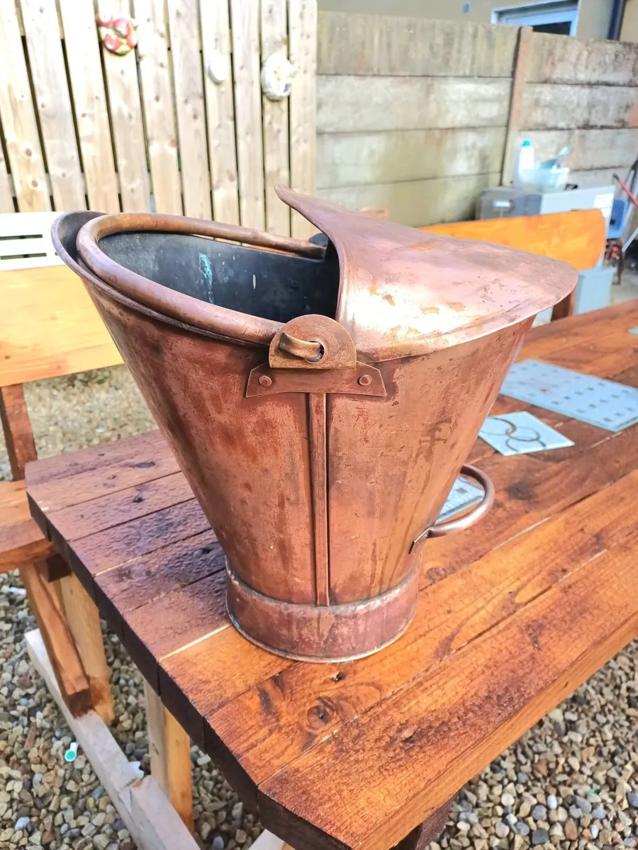 Vintage Handmade Copper Bucket - Image 1