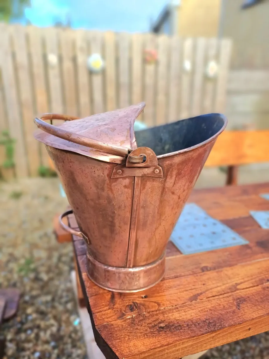 Vintage Handmade Copper Bucket - Image 2