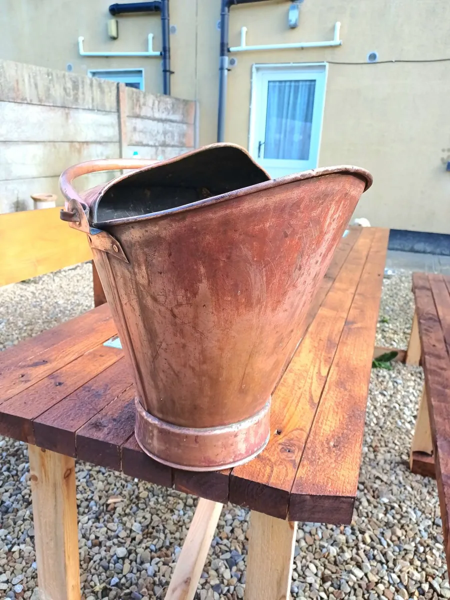 Vintage Handmade Copper Bucket - Image 3